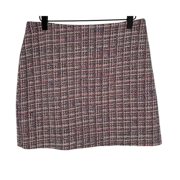 Bagatelle Tweed Mini Skirt Pink Multicolor A-Line Preppy Academia Winter Size M - Picture 1 of 8